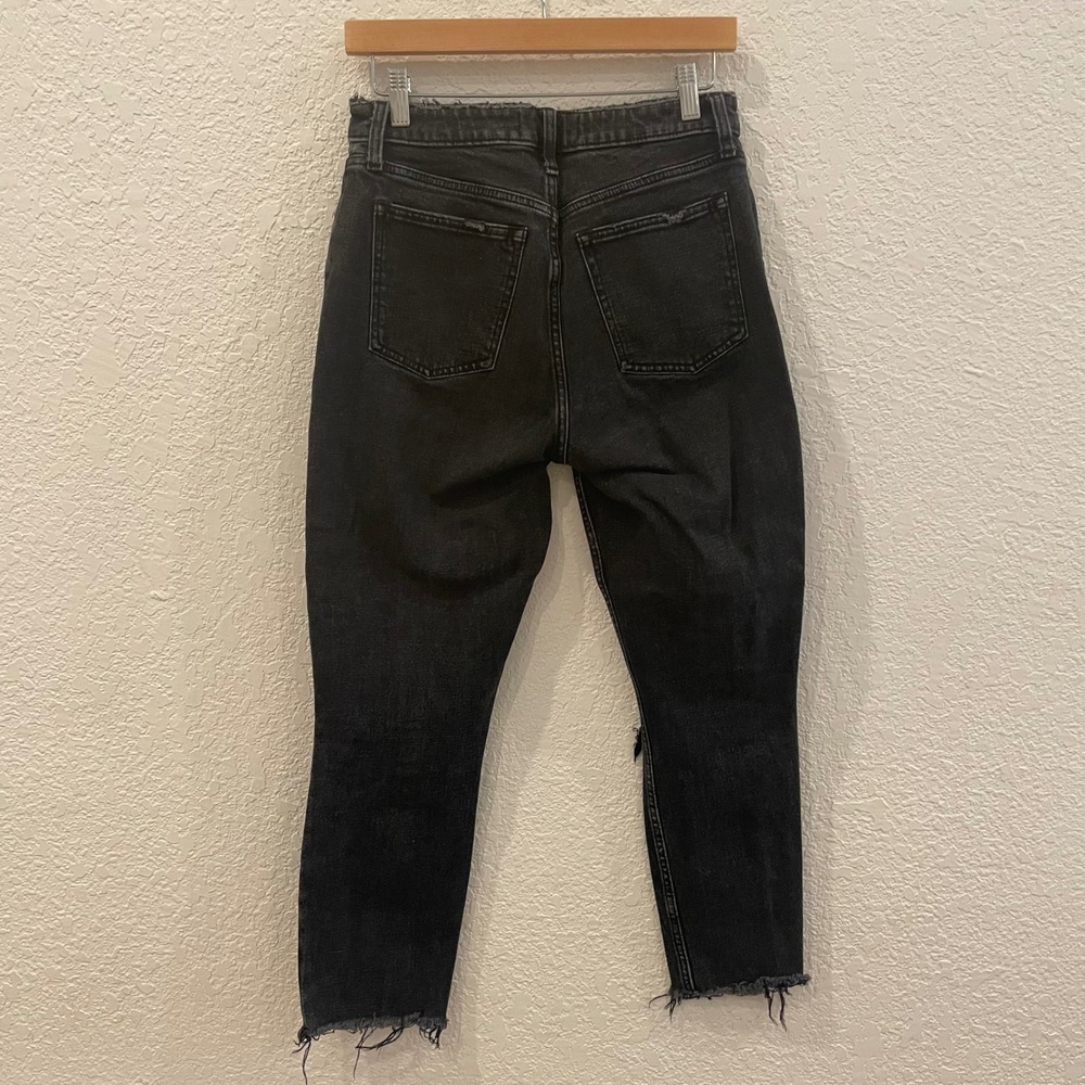 Abercrombie & Fitch Curve Love The Skinny High Rise Distressed Black Jeans 27/4S - Picture 6 of 10